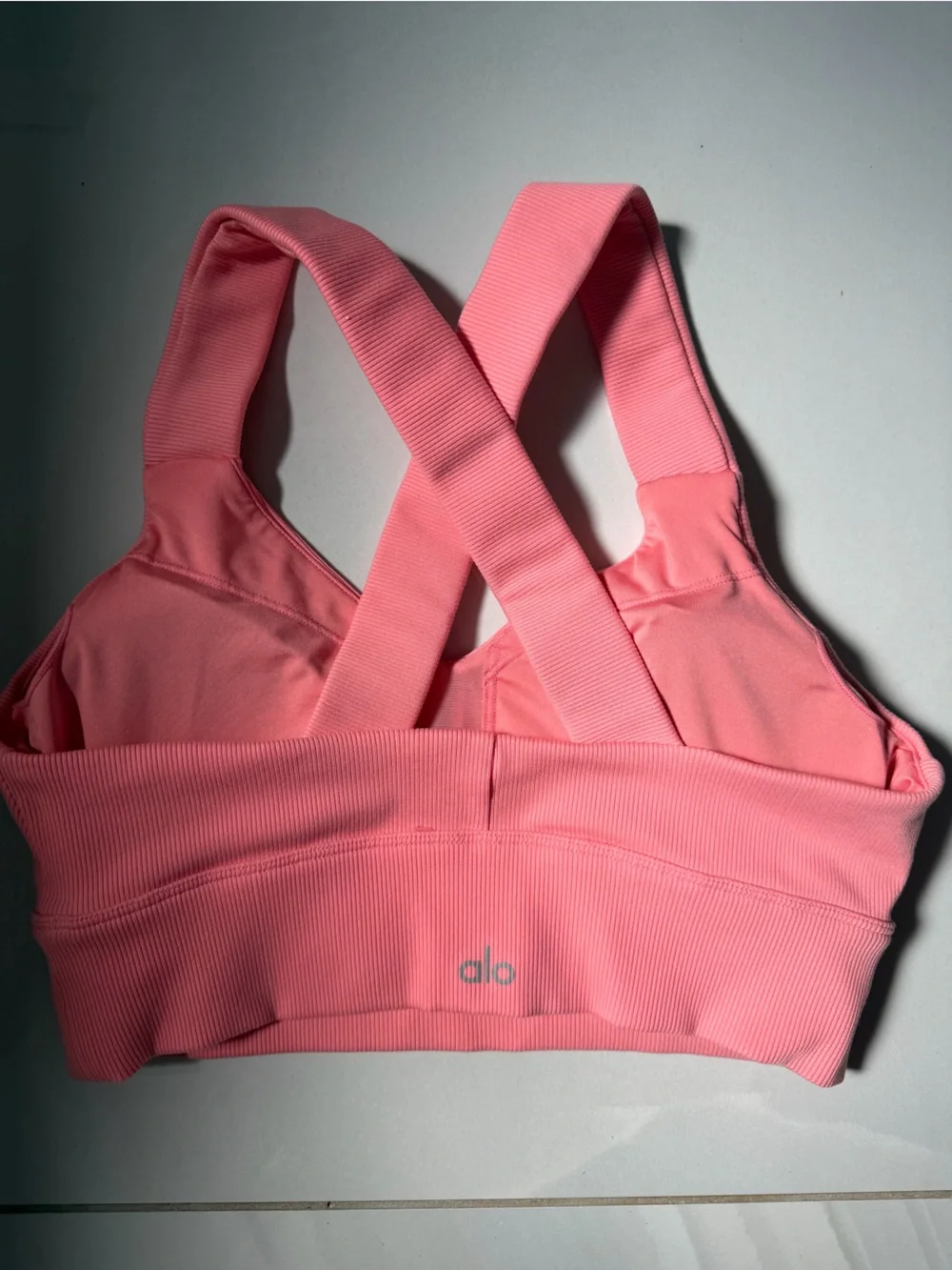 ALO Yoga Ribbed Pink Bike Shorts Top
